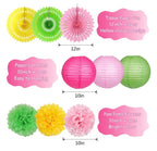 Flamingo Party Supplies, Hawaiian Party Decorations Flamingo and Pineapple Honeycomb Ball Paper Lanterns Paper Fans Pom poms Flowers