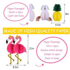 Flamingo Party Supplies, Hawaiian Party Decorations Flamingo and Pineapple Honeycomb Ball Paper Lanterns Paper Fans Pom poms Flowers