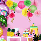 Flamingo Party Supplies, Hawaiian Party Decorations Flamingo and Pineapple Honeycomb Ball Paper Lanterns Paper Fans Pom poms Flowers