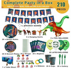 Dinosaur Birthday Party Supplies Kit For Boys, Dinosaur Party Decorations-20 Guest-Include Dino Plates Cups Napkins Banner Cutlery Balloon