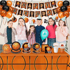 155pcs Basketball Party Decorations ,Basketball Party Supplies - Plates,Napkins,Cups,Banner,Hanging Swirls,Balloons, for Basketball Birthday