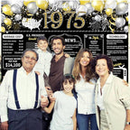 Happy 51st Birthday Class Reunion Anniversary Back in 1975 Cheers to 51 Years Backdrop Large Wall Banner Birthday Hanging Poster Supplies