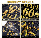 60th Birthday Decorations for Men Women - Happy 60th Birthday Banner Party decorations Cheers to 60 Years Birthday Party Suppiles Black Gold