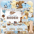 My First Rodeo Birthday Party Decorations, Cowboy 1st Birthday Party Supplies,First Rodeo Birthday Backdrop Balloons Arch Box for 1 Year Old