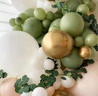 152PCS Sage Green Balloon Garland Arch Kit Green and Gold Balloon Garland Kit Retro Green and White Latex Balloons Set for Wedding Birthday