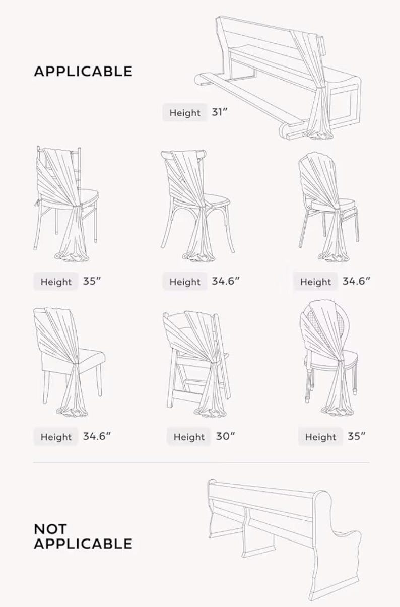 Wedding Chiffon Chair Sashes Cover Aisle Decorations Draping Fabric Wrinkle-Free with Tie 16pcs Dusty Blue Ice Blue for Party Ceremony