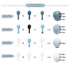 Dusty Blue White Balloon Arch - Double Stuffed Pastel Slate Baby Blue Matte White Latex Balloon Garland Kit for Wedding Baby Shower Birthday