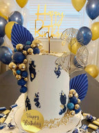 Blue White Gold Ball Cake Toppers Balls Cupcake Toppers Foam Ball Shaped Cake Picks DIY Balloon Cake Insert Topper Ball Birthday Cake Decor