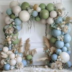 Dusty Blue Green Balloon Garland Arch Kit Avocado Green Balloons  Pastel Blue Balloons Kit For Jungle Safari Neutral Birthday Baby Shower
