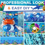Under the Sea Party Decorations 98Pcs, Ocean Theme Birthday Party Supplies, Backdrop  Garlands Ocean Animals Balloons for Pool Beach Party