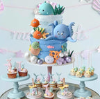 17 PCS Under the Sea Cake Decorations Ocean Animals Cake Topper with Cake Balls Decorations for Under the Sea Theme Boys Girls Baby Shower