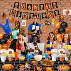 155pcs Basketball Party Decorations ,Basketball Party Supplies - Plates,Napkins,Cups,Banner,Hanging Swirls,Balloons, for Basketball Birthday