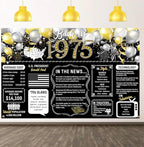 Happy 51st Birthday Class Reunion Anniversary Back in 1975 Cheers to 51 Years Backdrop Large Wall Banner Birthday Hanging Poster Supplies