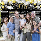 Happy 51st Birthday Class Reunion Anniversary Back in 1975 Cheers to 51 Years Backdrop Large Wall Banner Birthday Hanging Poster Supplies