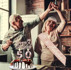 50th Birthday Decorations, 50th Birthday Gifts for Women, Including 50th Crown/Tiara ,Sash, Happy 50 Birthday Cake Topper and 50th Candles