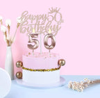 50th Birthday Decorations, 50th Birthday Gifts for Women, Including 50th Crown/Tiara ,Sash, Happy 50 Birthday Cake Topper and 50th Candles