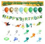 Dinosaur Birthday Party Decorations Supplies Happy Birthday Banner Crepe Paper Green Orange Blue Gold Dino Foil Balloons Garland Arch Kit