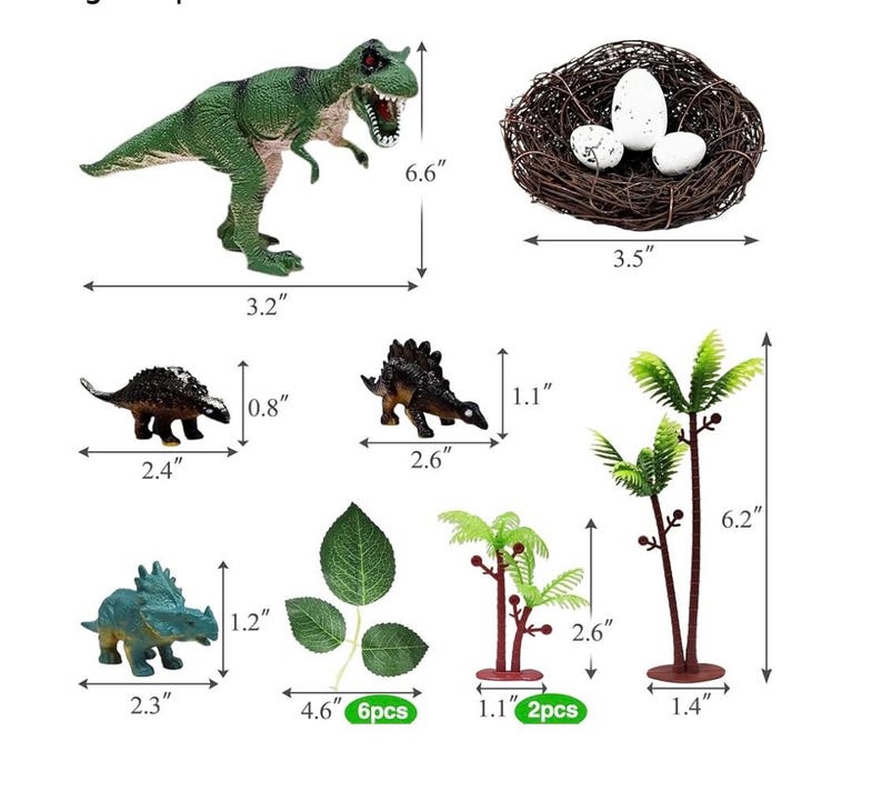 26 PCS Dinosaur Cake Toppers With Dinosaur Eggs Leaves Trees Cake Decorations For Birthday,Dinosaur Themed,Jungle Safari, Wild Animals Party
