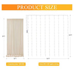 Champagne Tulle Backdrop Curtains with Lights String 10FTX8FT Sheer Curtains with Lights Tulle Curtains Backdrop for Wedding Birthday Party