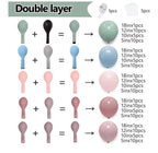 Pink Blue Green Balloons Garland Kit, Double Stuffed Dusty Green Light Blue Blush Dusty Pink Mauve Pastel Balloon Arch Kit for Birthday