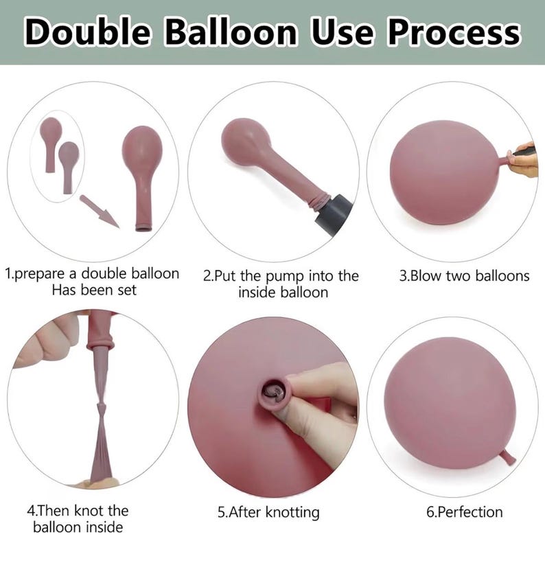 Pink Blue Green Balloons Garland Kit, Double Stuffed Dusty Green Light Blue Blush Dusty Pink Mauve Pastel Balloon Arch Kit for Birthday