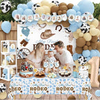 My First Rodeo Birthday Party Decorations, Cowboy 1st Birthday Party Supplies,First Rodeo Birthday Backdrop Balloons Arch Box for 1 Year Old