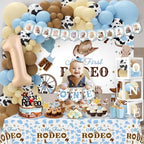 My First Rodeo Birthday Party Decorations, Cowboy 1st Birthday Party Supplies,First Rodeo Birthday Backdrop Balloons Arch Box for 1 Year Old