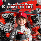 Race Car Balloon Arch Kit with BONUS Trophy & Number 2 - Cars Balloon Garland Kit for Lightning McQueen Cars 2 Birthday Hot Wheels Balloons