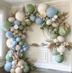 Dusty Blue Green Balloon Garland Arch Kit Avocado Green Balloons  Pastel Blue Balloons Kit For Jungle Safari Neutral Birthday Baby Shower