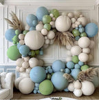 Dusty Blue Green Balloon Garland Arch Kit Avocado Green Balloons  Pastel Blue Balloons Kit For Jungle Safari Neutral Birthday Baby Shower