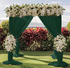 Wedding Arch Draping Fabric 1 Panel 30'' x 18FT Emerald Green Sheer Chiffon Arch Drapery for Bridal Shower Backdrop Outdoor ,Church Ceremony