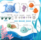 17 PCS Under the Sea Cake Decorations Ocean Animals Cake Topper with Cake Balls Decorations for Under the Sea Theme Boys Girls Baby Shower