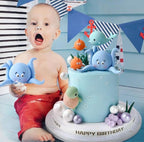 17 PCS Under the Sea Cake Decorations Ocean Animals Cake Topper with Cake Balls Decorations for Under the Sea Theme Boys Girls Baby Shower