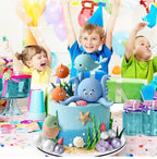 17 PCS Under the Sea Cake Decorations Ocean Animals Cake Topper with Cake Balls Decorations for Under the Sea Theme Boys Girls Baby Shower