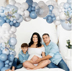 Dusty Blue Balloon Arch Kit 126 Pcs Light Blue and White Balloon Arch Garland Kit Include Macaron Balloons for Wedding Birthday Baby Shower
