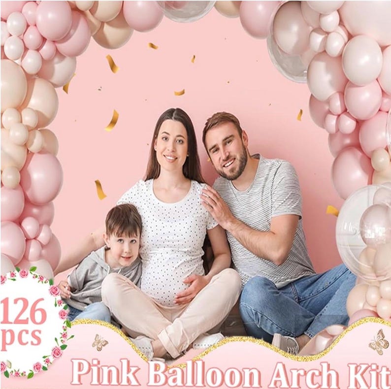 Pink Balloon Arch Kit 126Pcs Light Pastel Pink Sand Balloon Garland Kit,Macaron Balloons for Wedding Birthday Baby Shower Gender Reveal