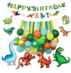 Dinosaur Birthday Party Decorations Supplies Happy Birthday Banner Crepe Paper Green Orange Blue Gold Dino Foil Balloons Garland Arch Kit