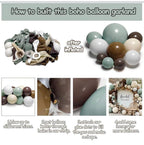 Dusty Green Nude Balloon Garland Double Stuffed Brown Blush White Sand Cream Neutral Balloon Arch Kit Sage Green Beige Balloons