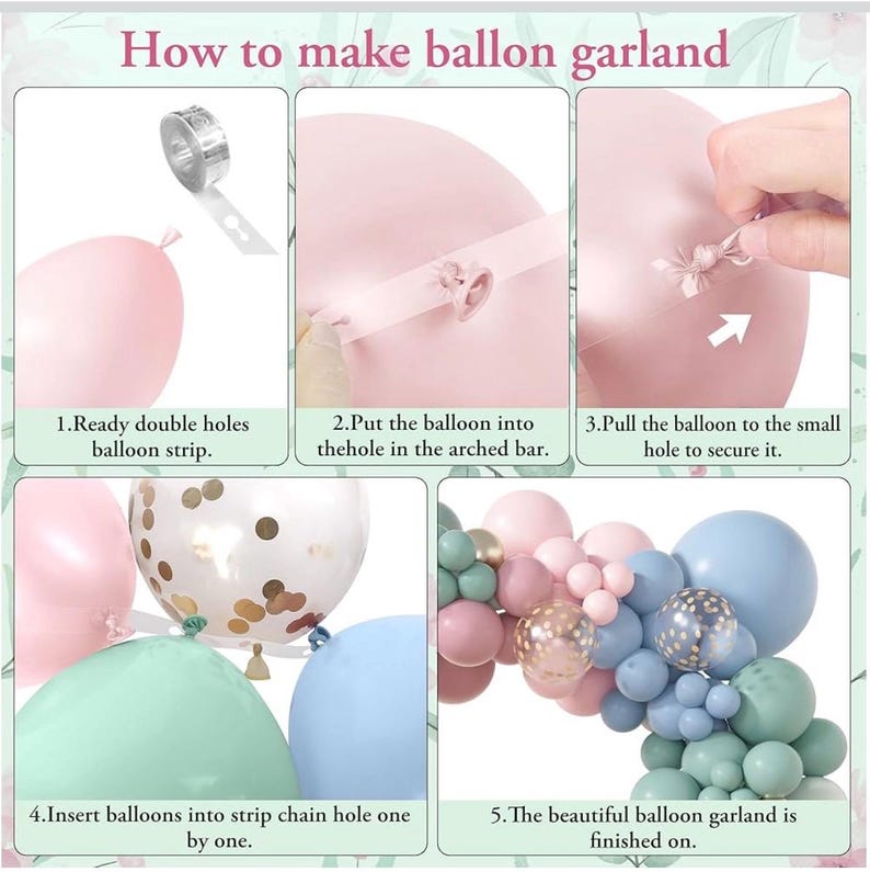 173Pcs Pink Blue Green Balloon Arch Garland Kit, Dusty Baby Pink Mauve Pastel Mist Haze Green Blue Gold Confetti Balloons for Baby Shower