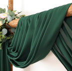 Wedding Arch Draping Fabric 1 Panel 30'' x 18FT Emerald Green Sheer Chiffon Arch Drapery for Bridal Shower Backdrop Outdoor ,Church Ceremony