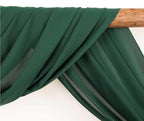Wedding Arch Draping Fabric 1 Panel 30'' x 18FT Emerald Green Sheer Chiffon Arch Drapery for Bridal Shower Backdrop Outdoor ,Church Ceremony