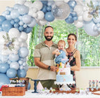 Dusty Blue Balloon Arch Kit 126 Pcs Light Blue and White Balloon Arch Garland Kit Include Macaron Balloons for Wedding Birthday Baby Shower