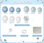 Dusty Blue Balloon Arch Kit 126 Pcs Light Blue and White Balloon Arch Garland Kit Include Macaron Balloons for Wedding Birthday Baby Shower