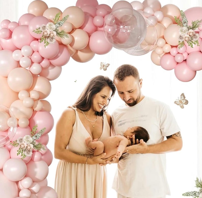 Pink Balloon Arch Kit 126Pcs Light Pastel Pink Sand Balloon Garland Kit,Macaron Balloons for Wedding Birthday Baby Shower Gender Reveal