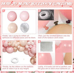 Pink Balloon Arch Kit 126Pcs Light Pastel Pink Sand Balloon Garland Kit,Macaron Balloons for Wedding Birthday Baby Shower Gender Reveal