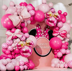 ALL-IN-1 Minnie Balloon Arch Kit with BONUS Bow & Mouse Head Balloons - Mini Mouse Balloons for Birthday Decorations, Oh Twodles Birthday