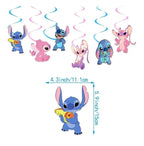 Stitch Party Supplies, 103pieces Birthday Decorations Set Include Banner, Balloons, Stickers, Hanging Swirls, Cake Cupcake Toppers, Tableclo