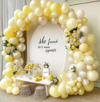 Yellow Balloon Arch Kit Double Stuffed Pastel Light Yellow Pearl White Sand Balloon Garland for Wedding Baby Shower Birthday Bridal to Bee