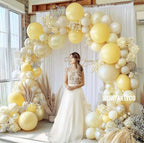 Yellow Balloon Arch Kit Double Stuffed Pastel Light Yellow Pearl White Sand Balloon Garland for Wedding Baby Shower Birthday Bridal to Bee