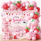 Strawberry Baby Shower Decorations, A Berry Sweet Baby Is On The Way Party Supplies, It's a Girl Gender Reveal, Backdrop Balloon Arch Boxes